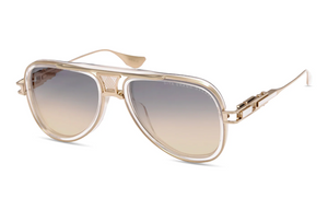 DTS460-A-03 Crystal Clear - Brushed White Gold with Grey to Apricot Gradient Lenses