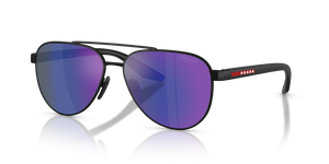 DG005U - Black Rubber with Dark Blue Mirror Violet Lenses