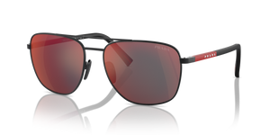 DG008F - Rubbered Black with Dark Grey Mirror Blue/Red Lenses