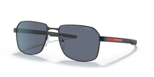 DG009R - Black Rubber with Blue Lenses