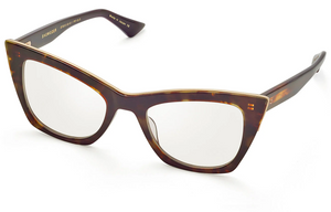 DTX513-50-02-Z Dark Tortoise-Burnt Brown Back - White Gold with Clear Lenses