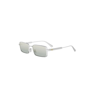 F016 - Shiny Silver with Blue Mirror Lenses