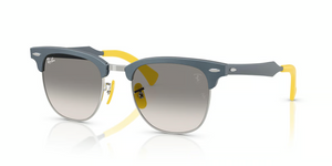 F11232 - Brushed Blue On Silver with Clear Gradient Grey Lenses