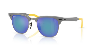 F1134L - Brushed Grey On Gunmetal with Polarized Grey Mirror Blue Lenses