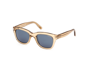45V - Shiny Light Brown with Blue Lenses