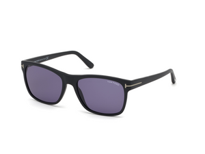 02V - Matte Black with Blue Lenses