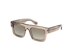 47Q - Shiny Light Brown with Green Mirror Lenses