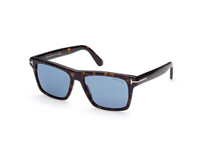 52V - Dark Havana with Blue Lenses