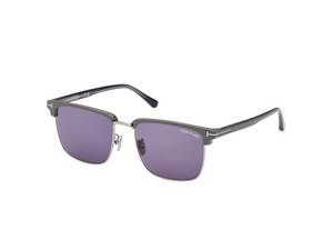 51V - Shiny Dark Ruthenium with Blue Lenses