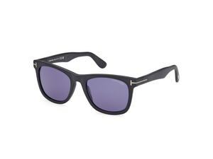 02V - Matte Black with Blue Lenses