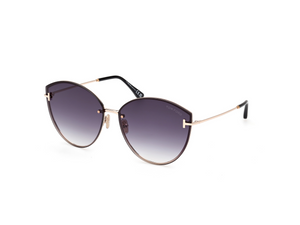 28B - Shiny Rose Gold with Gradient Smoke Lenses