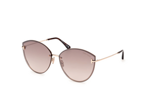 28G - Shiny Rose Gold with Brown Mirror Lenses