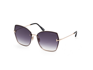 28B - Shiny Rose Gold with Gradient Smoke Lenses