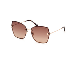 28F - Shiny Rose Gold with Gradient Brown Lenses