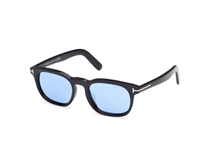01V - Shiny Black with Blue Lenses