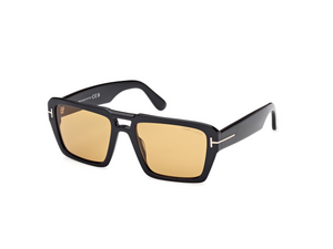 01E - Shiny Black with Brown Lenses