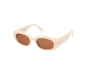 25E - Shiny Ivory with Brown Lenses