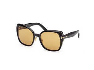01E - Shiny Black with Brown Lenses