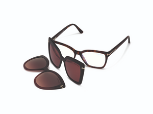 054 - Dark Havana with Clear Lenses