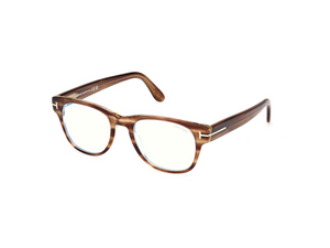 050 - Light Brown Striped with Clear Lenses
