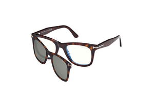 052 - Dark Havana with Clear Lenses