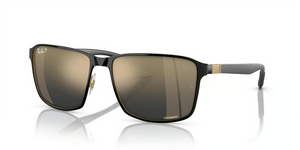 187/J0 - Black On Gold with Polarized Blue/Gold Lenses