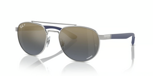 003/J0 - Silver with Polarized Blue & Gold Lenses