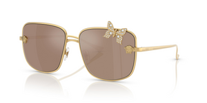 K0030W - Gold Plated with Clear Mirror Real Rose Gold Lenses