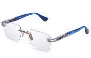 DTX154-A - 02 Antique Silver Blue Swirl with Clear Lenses