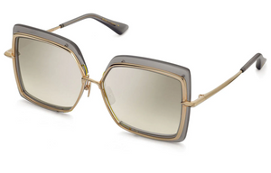 DTS503-58-03-Z Satin Crystal Grey - White Gold with Grey to Clear Gradient - Milky Gold Flash Lenses