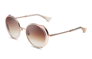 DTS532-52-01-Z  White Rose Crystal/Rose Gold with Dark Brown to Clear Lenses