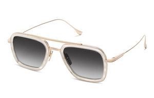 7806-V-WHT-GLD-52 White Swirl - White Gold with Grey to Clear Gradient Lenses