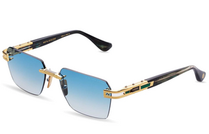DTS147-A-03 Yellow Gold - Arctic Swirl with Turquoise to Clear Gradient Lenses