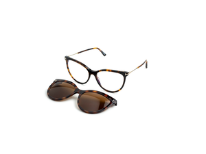 052 - Dark Havana with Clear Lenses